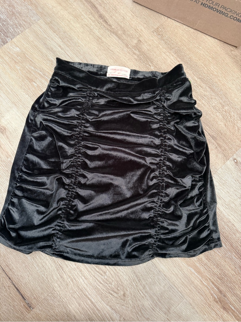 Urban Outfitters Ruched Velvet Mini Skirt